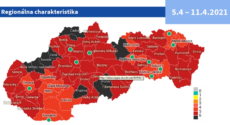 Covid mapa, 5.4.2021