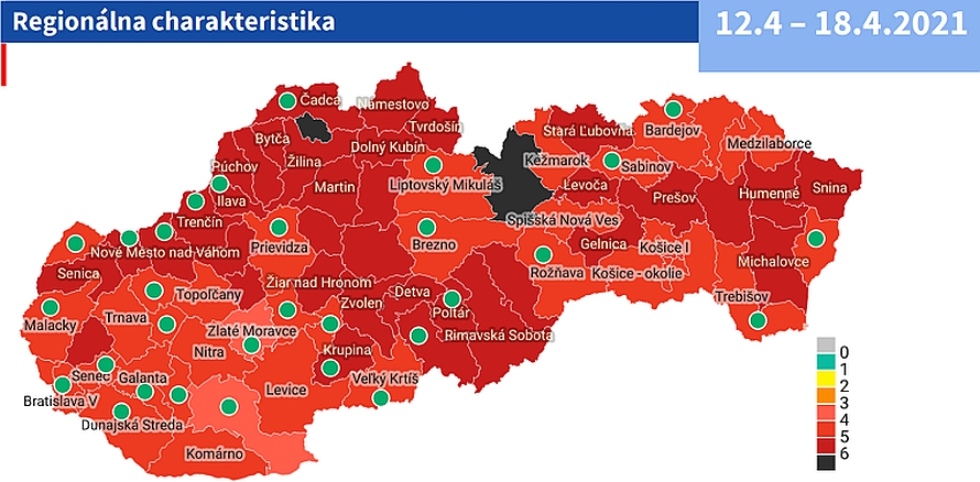 Covid mapa, 12.4.2021