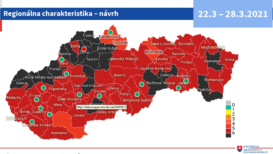 Covid mapa, 22.3.2021