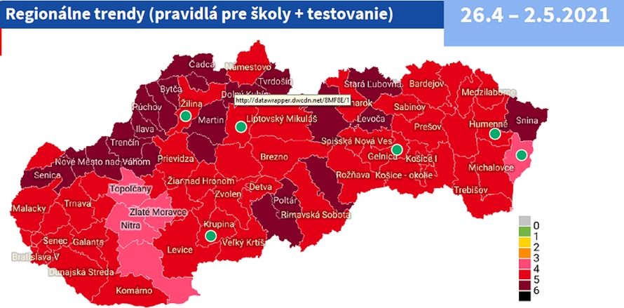 Covid mapa, 26.4.2021