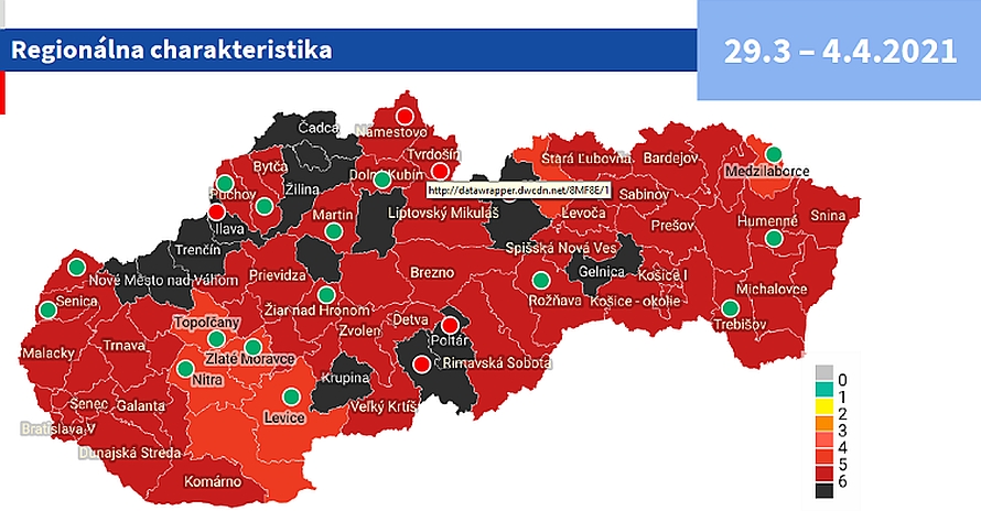 Covid mapa, 29.3.2021