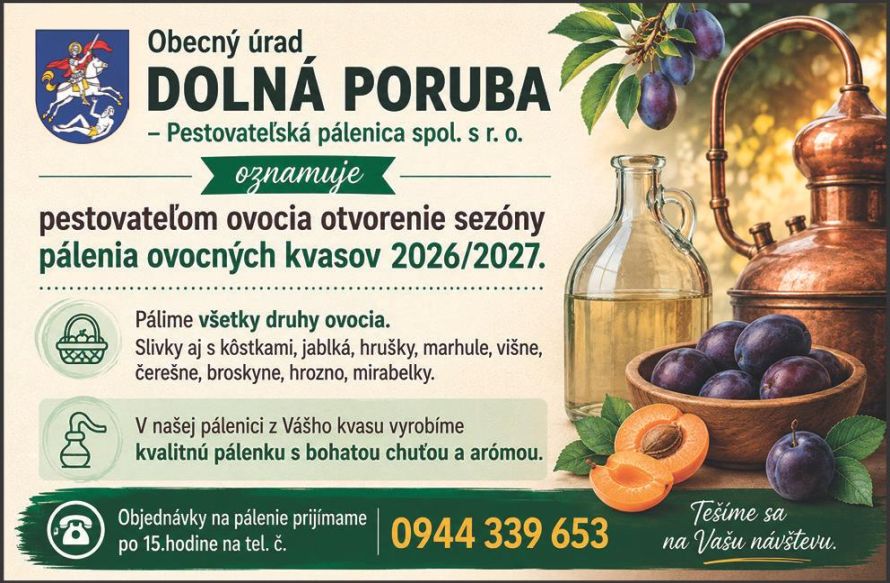Nová sezóna v pestovateľskej pálenici (2026/2027)