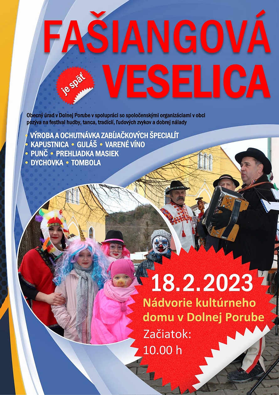 Fašiangová veselica 2023 (pozvánka)