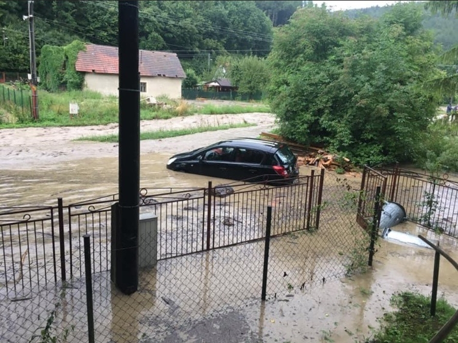 Povodeň v obci Dolná Poruba (1.8.2021)