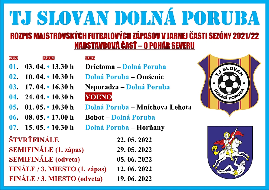 TJ Slovan - rozpis zápasov (jar 2022)